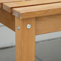 Outsunny Banco de Jardín de 3 Plazas Banco Exterior de Madera con Respaldo de Listones para Terraza Patio 144x60x77 cm Natural(m-8)