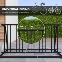 DURHAND Bike Stand, Double-sided Bike Rack Floor Stand for 6 Bicycles, Kids/Mountain/Road Bikes Garage Indoor Outdoor Use(m-5)