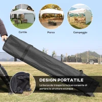 Outsunny Gazebo da Giardino 3x3 m ad Altezza Regolabile su 3 Livelli, in Poliestere e Acciaio, Bianco(m-6)