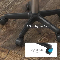 HOMCOM Beautician's Swivel Salon Chair w/ Padded Seat Back 5 Wheels Adjustable Height Salon Hairdressers Tattoo Spa Rolling Cushion Professional 48cm White(m-6)