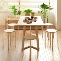 HOMCOM Ensemble de 6 tabourets empilables modernes ronds pour la cuisine, la salle à manger, le bureau, Ø40 x 45H cm(m-7)