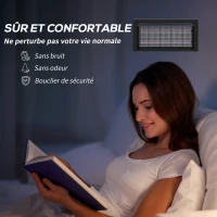 HOMCOM Lampe LED anti insectes anti moustique puissant 8W, à poser ou à suspendre pour intérieur - efficace pièce de 60m²(m-5)