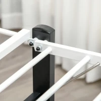 HOMCOM Séchoir à linge étendoir à vêtements pliable réglable avec 4 roulettes - grand capacité - 157,5 x 54 x 101 cm(m-9)