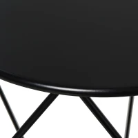 HOMCOM Table Basse Ronde Table d'appoint Bout de Canapé Design Industriel dim. Ø 51 x H44 cm en Acier Noir(m-7)