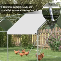 PawHut Grand perchoir échelle pour poules 4 niveaux avec barreaux en bois et structure métal 140 x 86 x 2,5 cm argent naturel(m-4)