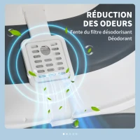 PawHut Maison de toilette pour chat pliable porte battante lucarne + pelle fournis 52 x 41 x 38 cm gris blanc(m-4)