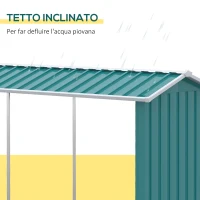 Outsunny Legnaia con Struttura in Acciaio Galvanizzato e Base rialzata, 240x 86x160cm, Verde(m-6)