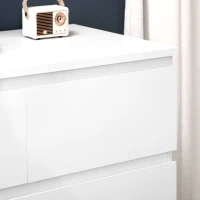 HOMCOM Cassettiera 6 Cassetti con Design Antiribaltamento, in Truciolato, 80x39x115 cm, Bianco(m-7)