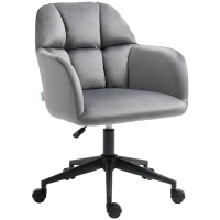 Vinsetto Bürostuhl, 5 Rollen, höhenverstelbar, modernes Design, 58 cm x 58,5 cm x 86 cm, Grau(m-10)