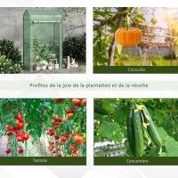 Outsunny Serre de Jardin Serre à tomates avec Porte zippée déroulante bâche PE Haute densité 130 g/m² Anti-UV métal dim. 1L x 0,51l x 1,7H m Vert(m-7)