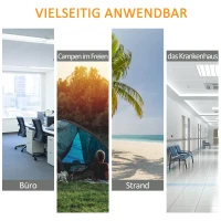 Outsunny Campingbett Klappbar für 2 Personen Feldbett Klappbett mit Tragetasche bis 136 kg belastbar Stahl Oxford Blau+Schwarz 193 x 125 x 40 cm(m-5)