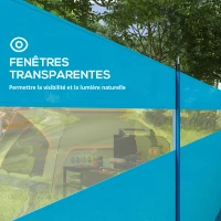 Outsunny Paravent brise-vent de camping portable pliable avec sac de transport et poteaux en acier dim. 725 cm x 140 cm bleu(m-6)