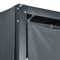 Outsunny Outdoor-Schaukelbett aus PE-Rattan mit Baldachin, inkl. Kissen, wetterbeständig, 235 cm x 180 cm x 210 cm, Grau(m-8)