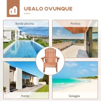 Outsunny Sedia Adirondack in Legno, Sedia a Dondolo per Giardino ed Esterni Impermeabile, 77x94x97cm Teak(m-7)