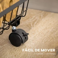 HOMCOM Frutero de 4 Niveles con Ruedas Carrito de Almacenamiento para Cocina Salón Dormitorio 40x28x97 cm Negro(m-6)