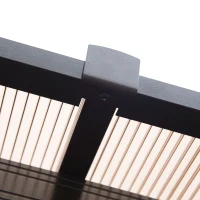 Outsunny 3 x 3.6(m) Hardtop Gazebo Canopy with Polycarbonate Roof and Aluminium Frame, Garden Pavilion with Mosquito Netting and Curtains, Brown(m-7)