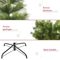 HOMCOM Árbol de Navidad 210cm Artificial Árbol de Pino Decoración Navideña con Soporte Metálico 505 Ramas Verde PET(m-7)