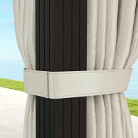 Outsunny 3 x 4m Hardtop Gazebo Canopy with UPF30+ Double Polycarbonate Roof, Aluminium Frame Garden Gazebo Permanent Pavilion with Mosquito Netting and Curtains for Patio, Deck, Beige(m-9)
