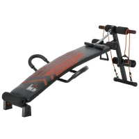 HOMCOM Multifunctional Sit Up Bench Adjustable Utility Board Ab Exercise Workout Fitness with Headrest for Home, Office and Gym, Black(m-1)