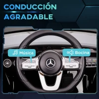 AIYAPLAY Coche Eléctrico para Niños de +3 Años Mercedes-benz AMG CLA 45 con Batería 12V Mando a Distancia Faros Música Negro(m-6)
