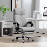 Vinsetto Faux Leather Massage Office Chair - Light Grey(m-2)