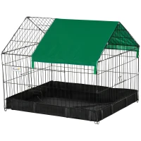 PawHut Cage enclos lapins petits animaux rongeurs Intérieur ou Extérieurs avec bache Protection Inclus - 90 x 75 x 75 cm(m-1)