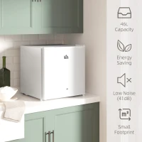 HOMCOM 46 Litre Lockable Countertop Fridge - Cream White(m-4)