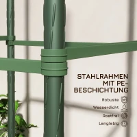 Outsunny Rankgitter 2er-Set, mit Beutel, anpassbare Ebenen, rostfreier Stahl, 33x33x180 cm, Grün(m-6)