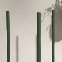 Outsunny Rankgitter 2er-Set, mit Beutel, anpassbare Ebenen, rostfreier Stahl, 33x33x180 cm, Grün(m-8)