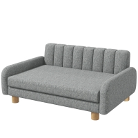 PawHut Hundebett, weiches Kissen, waschbarer Bezug, rutschfeste Füße, grau, 94B x 61T x 40H cm