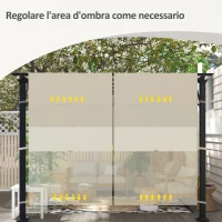 Outsunny Copertura per Gazebo Pergola 3x3 m in Poliestere con Tasche e Cinghie, 488x122 cm, color Kaki(m-7)