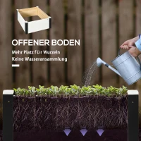 Outsunny Hochbeet, verstärkte Kanten, wetterbeständig, 91,5 cm x 91,5 cm x 41 cm Schwarz + Weiß(m-4)