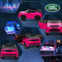 AIYAPLAY Coche Eléctrico para Niños con Licencia Land Rover Discovery Sport con Batería 12V Mando a Distancia Faros y Música Rosa(m-9)
