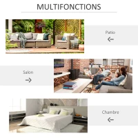 HOMCOM Lot de 2 paravents 3 panneaux dim. 2,53L x 0,5l x 1,82H m Store latéral Brise-Vue paravent sur Pied séparateur métal(m-7)