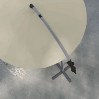 Outsunny 2.7m Cantilever Parasol, with Cross Base - Beige(m-9)