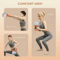 SPORTNOW 4KG Soft Kettlebell, Kettlebell with Non-Slip Handle for Home Gym, Weight Lifting, Strength Training, Orange/Grey(m-5)