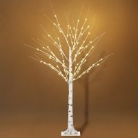 HOMCOM Arbre lumineux LED - décoration lumineuse blanc chaud - 96 LEDs - usage intérieur - 150 cm - décoration de noël chambre maison blanc