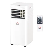 HOMCOM Climatiseur mobile 9000 BTU/H débit d'air 360 m³/h, minuterie 24H et télécommande, capacité max. de 28 m² blanc(m-1)