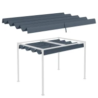 Outsunny Ersatzdach für 2,85 x 2 m Gartenpavillon, ausziehbar, einfache Montage, Polyester, Dunkelgrau(m-10)