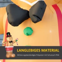 Outsunny Aufblasbare Weihnachtsfiguren Aufblasbarer Lebkuchenmann, 2 m, inkl. Gebläse, Mehrfarbig(m-5)