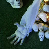 HOMCOM Halloween-Dekoration Zombiebraut, LED-Augen, heult, fährt hoch, Geräusch- & Bewegungssensor, 36 cm(m-9)