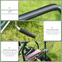 Outsunny Schlauchwagen für Gartenschlauch max. 70 m (Ø15 mm Schlauch) mit Aufbewahrungskorb Stahl Nylon 83 x 60 x 92,5 cm(m-6)