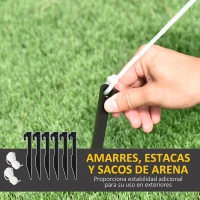 HOMCOM Decoración Inflable de Navidad Papá Noel con Trineo y 2 Renos Decoración Navideña con 4 Luces LED 210x70x125 cm(m-7)