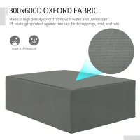 Outsunny 600D Oxford Outdoor Garden Furniture Sofa Set Cover, Waterproof Anti-UV Rattan Sun Lounger Protection Protector Cover, 275L x 205W x 90Hcm, Grey(m-7)
