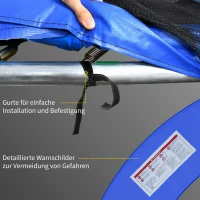 HOMCOM Trampolin Randabdeckung Ø366cm cm breit, Reißfest UV-resistent Federabdeckung, Wasserabweisend, Trampolinzubehör Randschutz Sicherheitsnetz Ersatzteile für Gartentrampoline, Rot+Gelb+Blau(m-5)