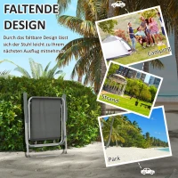 Outsunny Gartenstuhl Klappstuhl Campingstuhl, 53 cm x 54 cm x 76 cm, Glau + Silber(m-4)