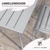 Outsunny 5-teilige Gartensitzgruppe Outdoor Sitzgruppe Gartenmöbel-Set, wetterbeständig, modernes Design, 80 x 80 x 74 cm, Grau(m-6)