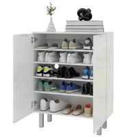 HOMCOM Five-Shelf Shoe Storage Cupboard - White(m-12)