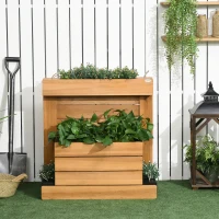 Outsunny Hochbeet mit 4 Pflanzkästen, Selbstbewässerungssystem, Vliesverkleidung, wetterbeständig, 79,5 cm x 49,5 cm x 80 cm(m-7)