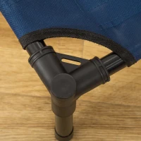 PawHut Lit pour chien chat lit de camp grand confort sur pieds tissu oxford textilène micro-perforé 76L x 61l x 18H cm bleu marine noir(m-8)